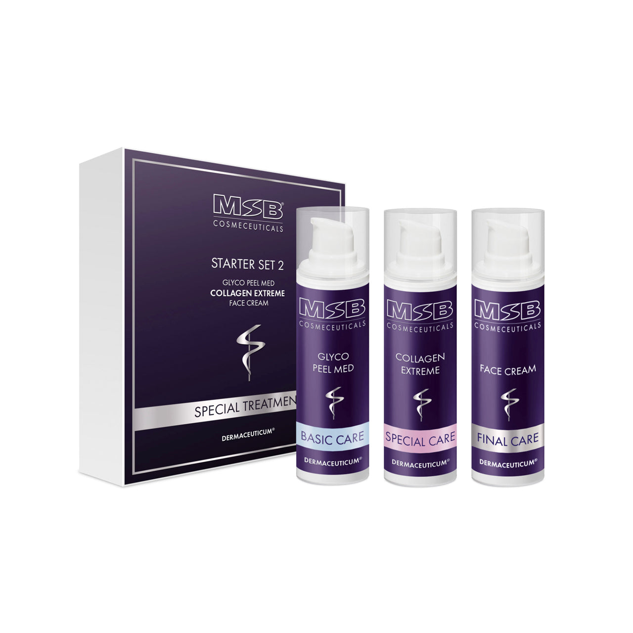 MSB Starter Set 2 - MSB Glyco Peel med | MSB Collagen Extreme | MSB Face Cream